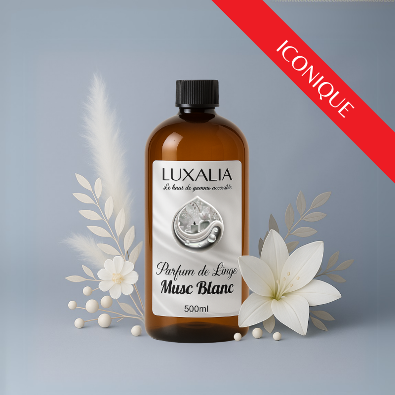 Parfum de Lessive Musc Blanc Haut de Gamme - LUXALIA
