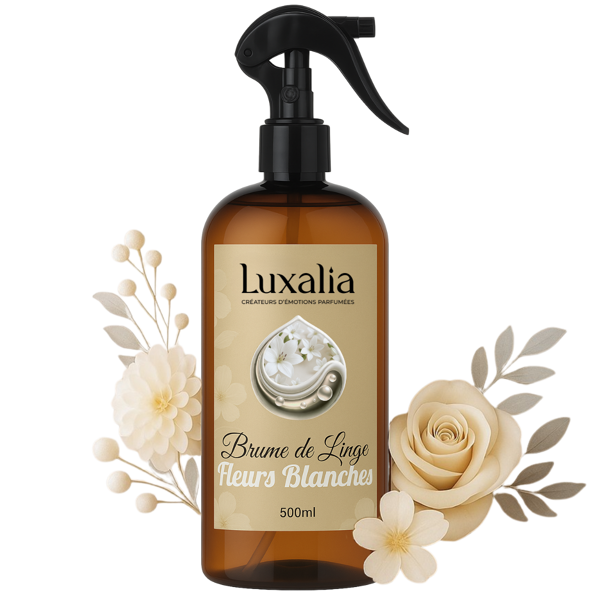 Brume de linge fleurs blanches